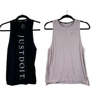 Nike Dri-Fit Tank Top Bundle Black & Dusty Pink Razorback Lightweight Size XS